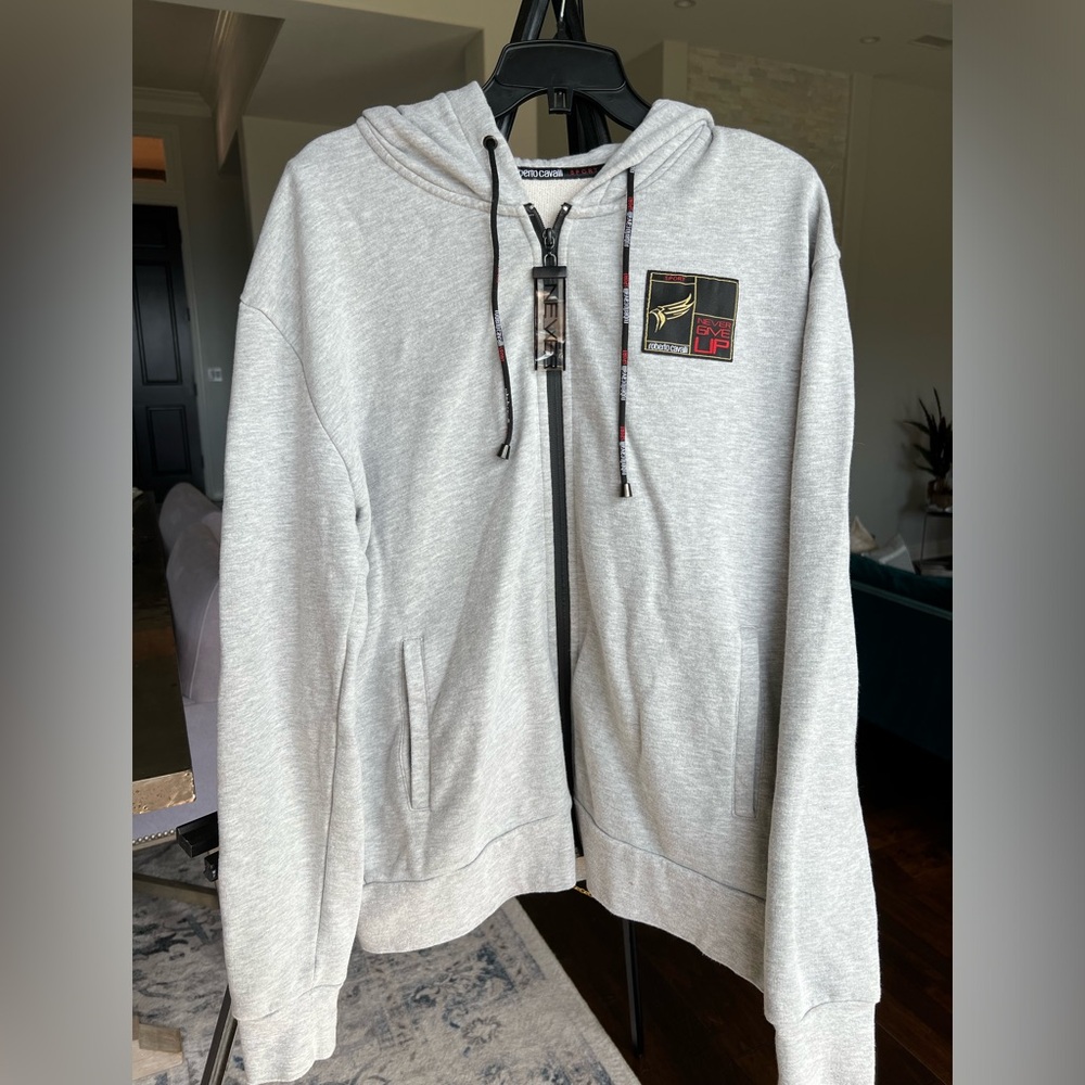 Roberto Cavalli Gray Knit Fabric